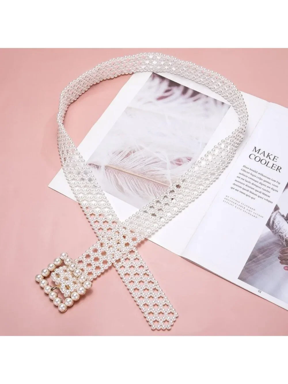 Elegant Pearl Chain Belt for Women | Elastic Waist for Dress, Jeans & Bridal